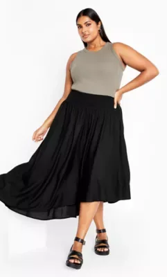 Katie Asymmetrical Hem Skirt by City Chic
