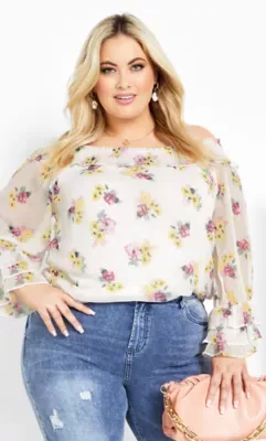Blythe Off Shoulder Top by City Chic