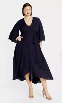 Kira Ruffle Wrap Maxi Dress