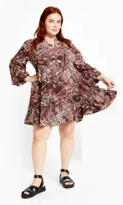 Alinda Mini Print Dress by City Chic