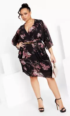Bold Blossom Wrap Dress