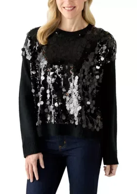 Paillette Crewneck Sweater by Vince Camuto