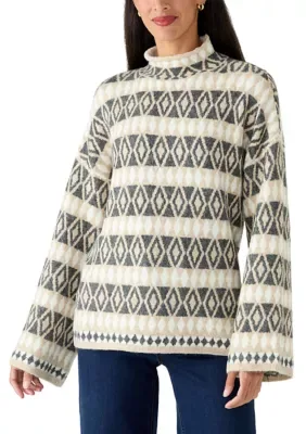Diamond Pattern Turtleneck Sweater by Vince Camuto