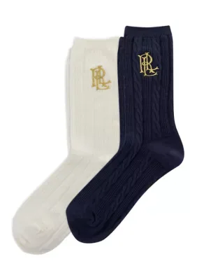 RLL Cable Socks 2-Pack by Ralph Lauren