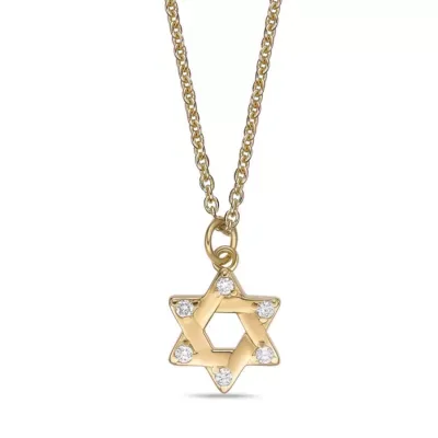 Lab Created Diamond Star of David Pendant Necklace in Sterling Silver by Brilliant Grown