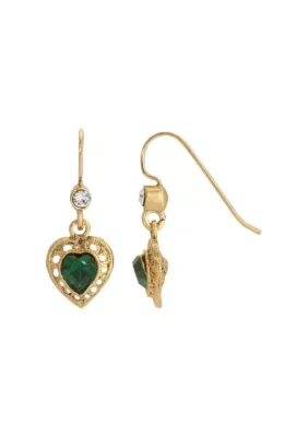 Tone Heart Drop Earrings by 1928 Jewelry