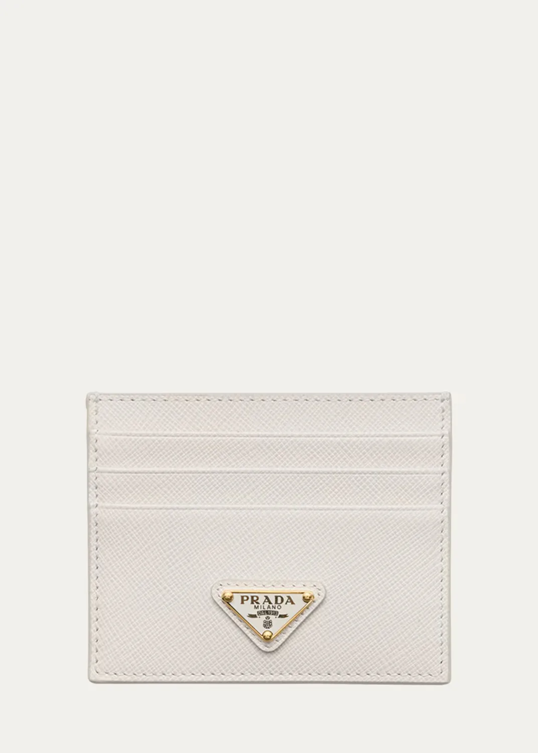 Triangle Logo Leather Card Case by Prada