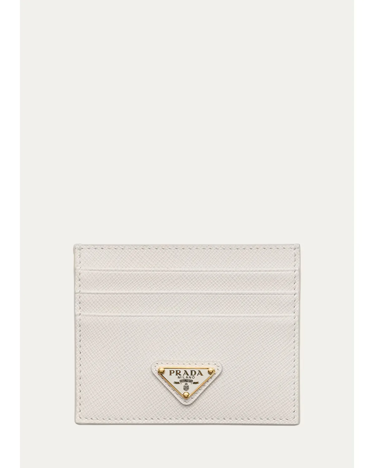 Triangle Logo Leather Card Case by Prada