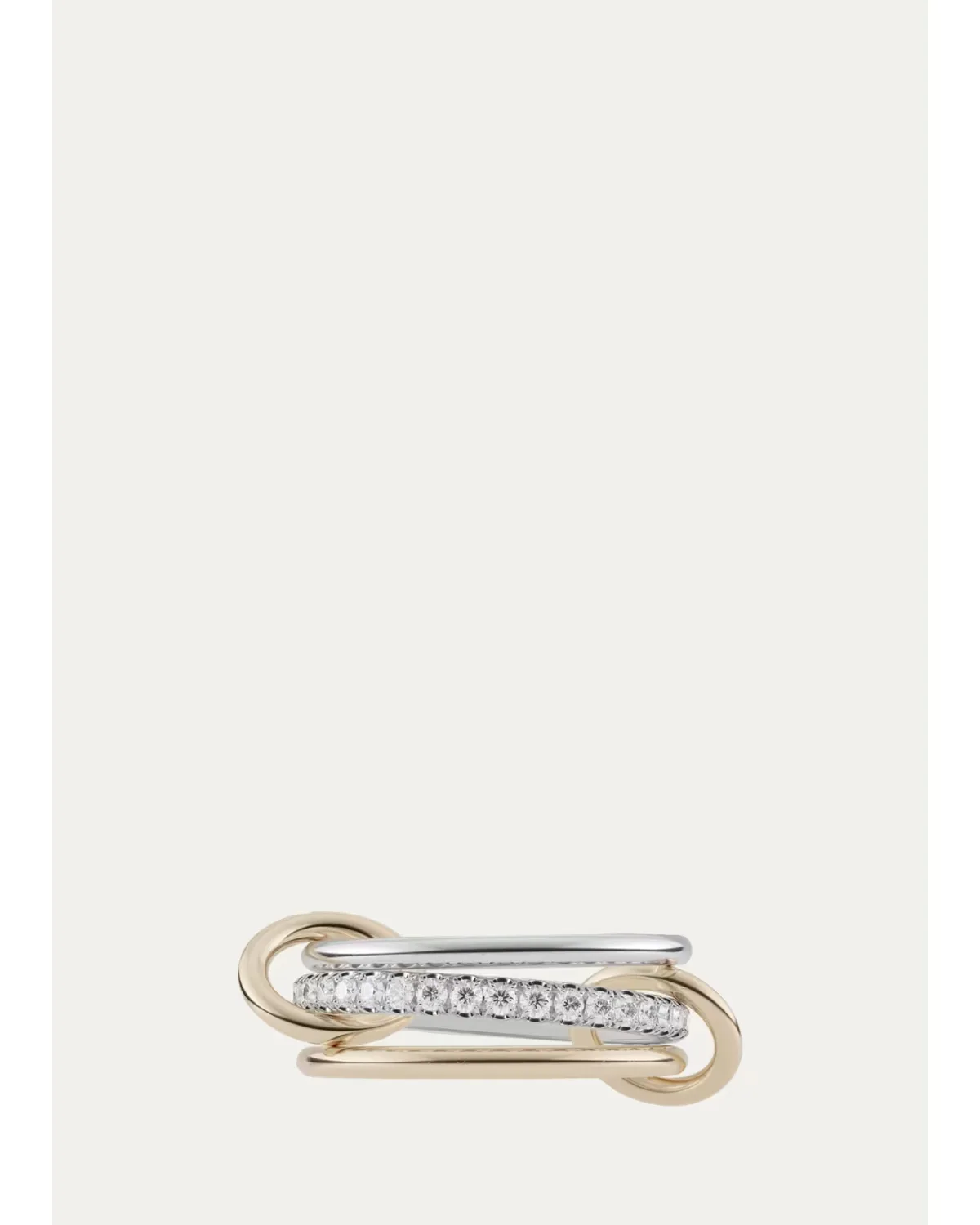 Tigris Silver and 18K Gold Ring with Diamonds
