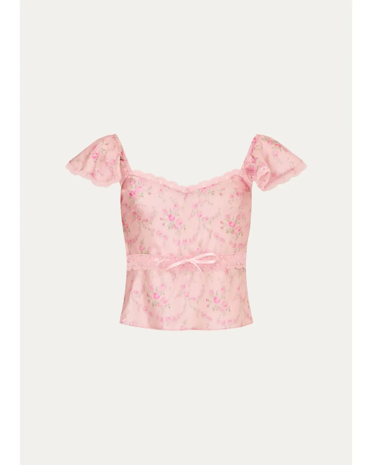 Lelani Silk-Blend Top by LoveShackFancy