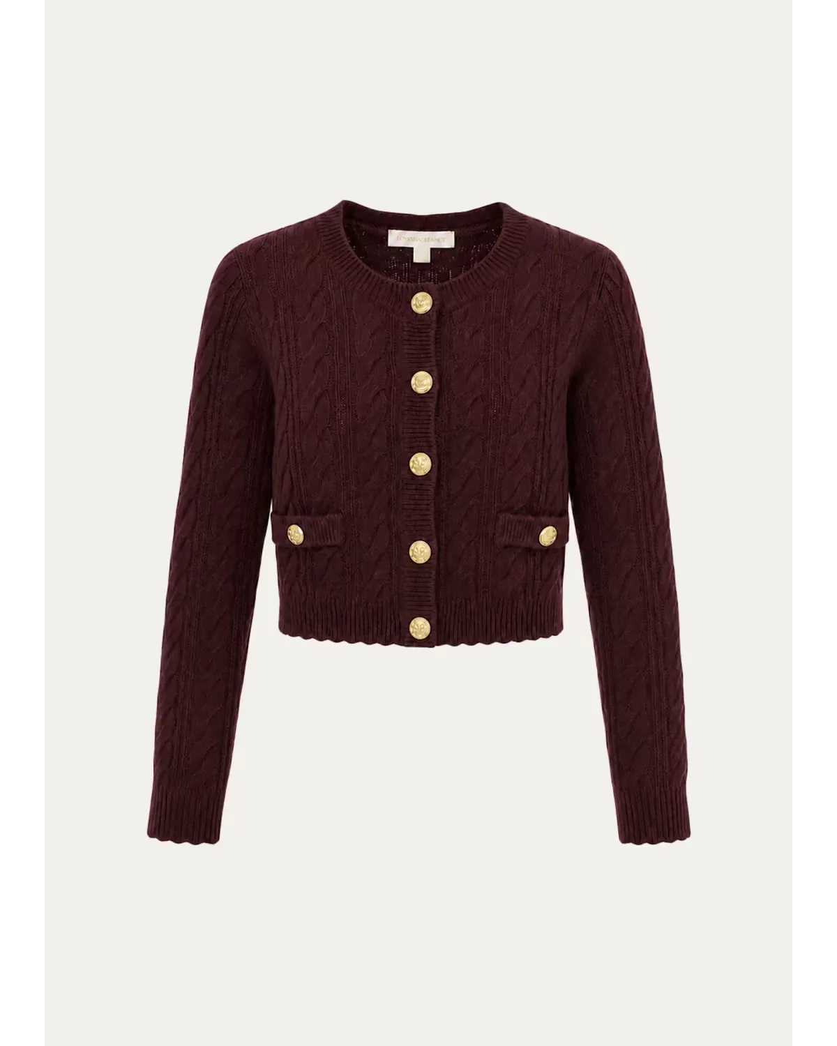Kenderson Cable-Knit Cardigan by LoveShackFancy