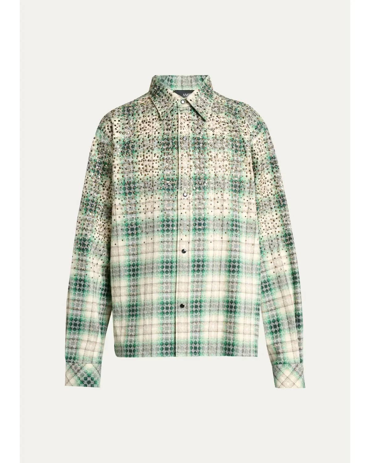 MA Plaid Crystal Western Overshirt by AMIRI