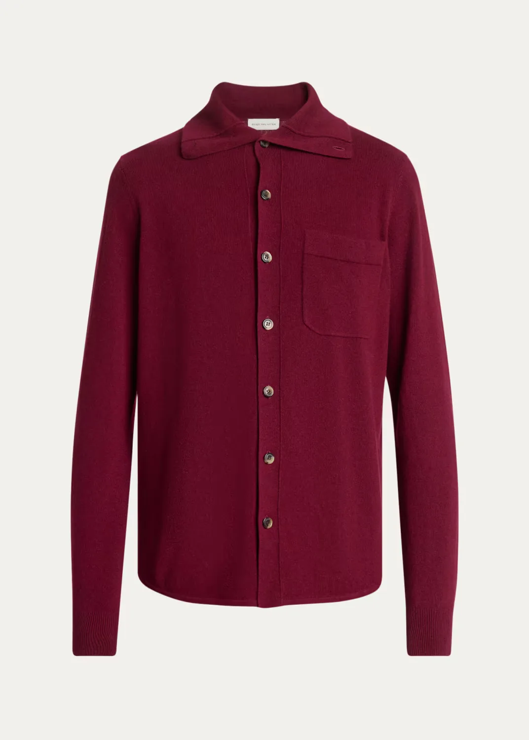 Cashmere Knit Button-Down Shirt