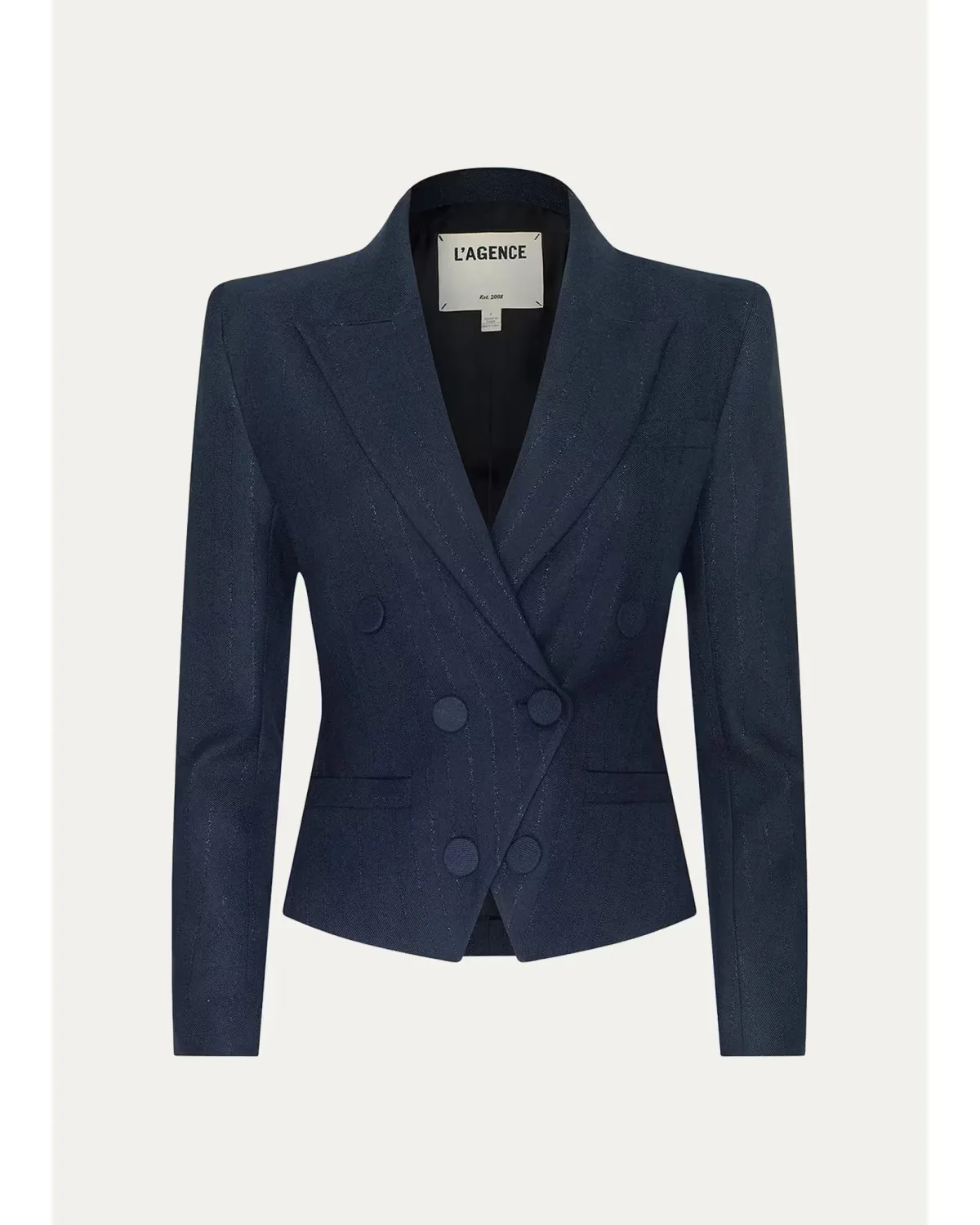 Risa Striped Double-Breasted Blazer by L'AGENCE