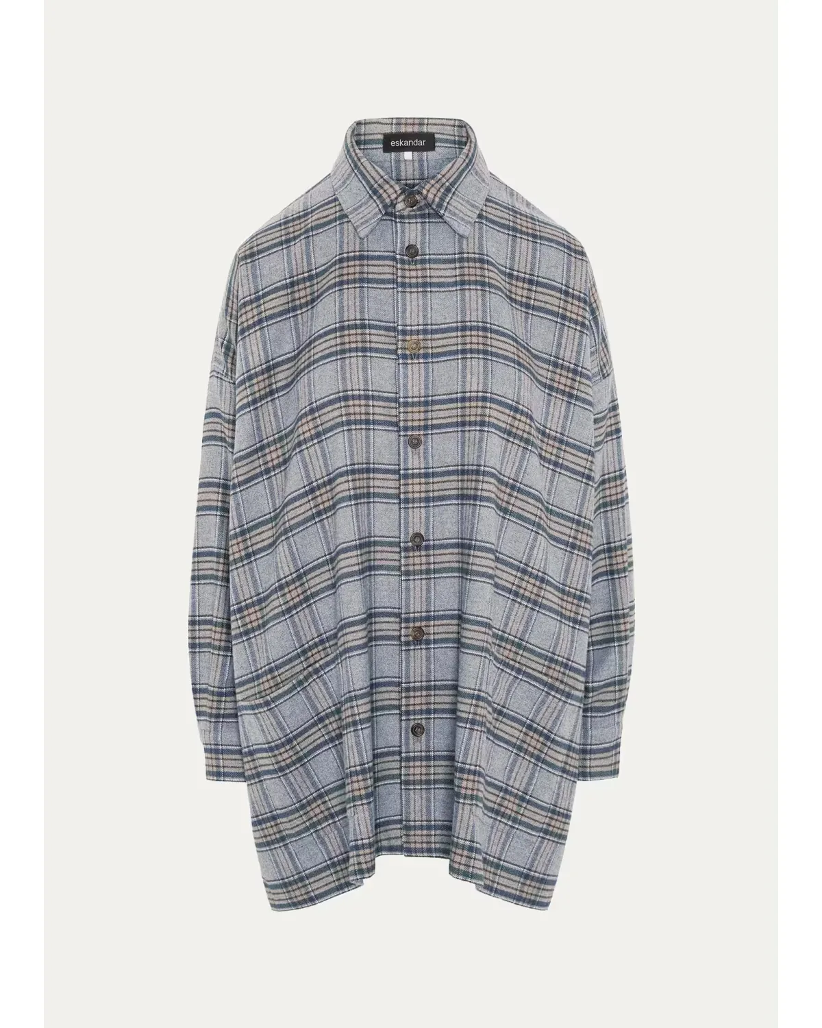 Wide A-Line Shirt Jacket with Collar - Long Length by Eskandar