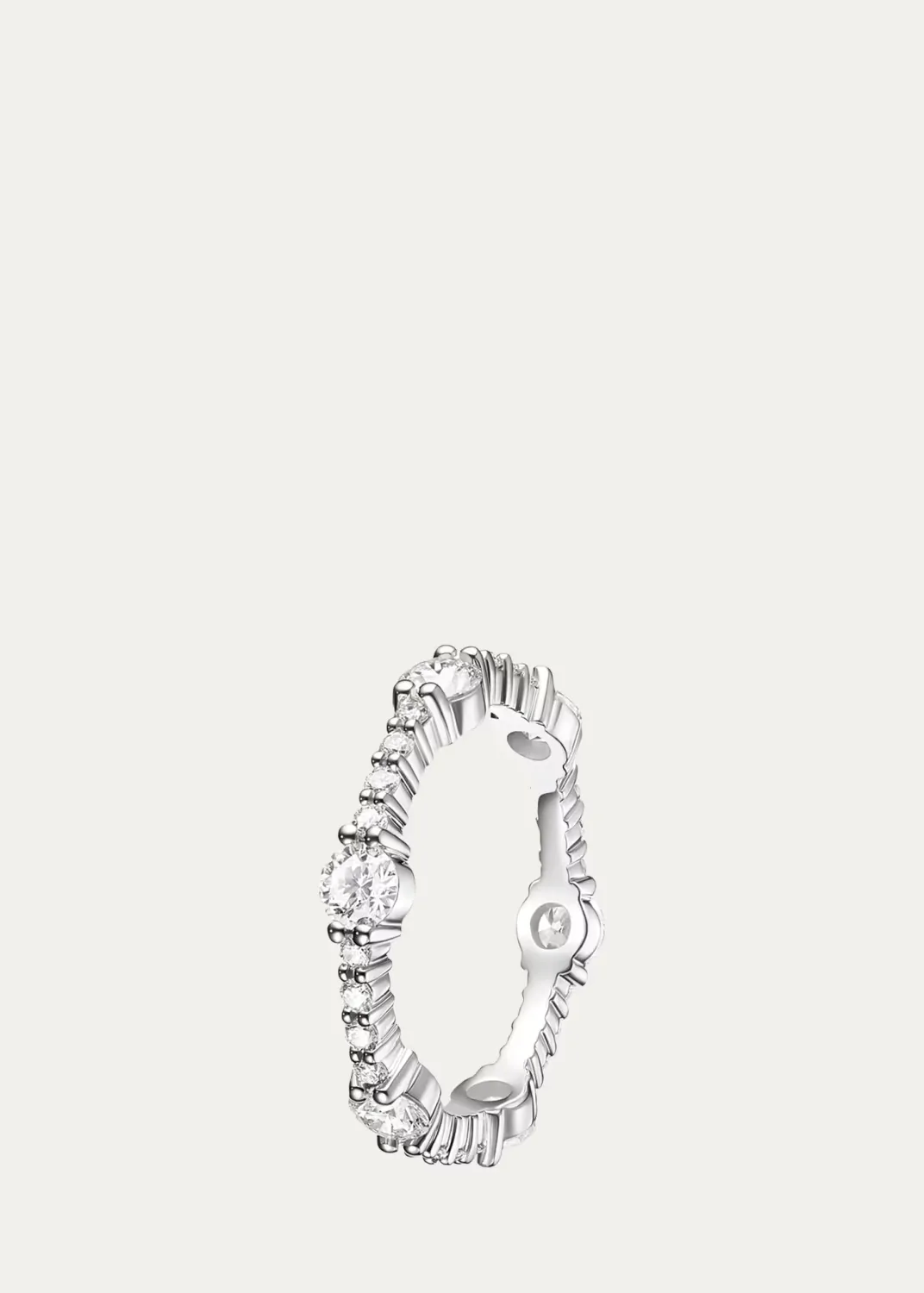 Sadie 18K White Gold Alternating Diamond Eternity Ring by Melissa Kaye