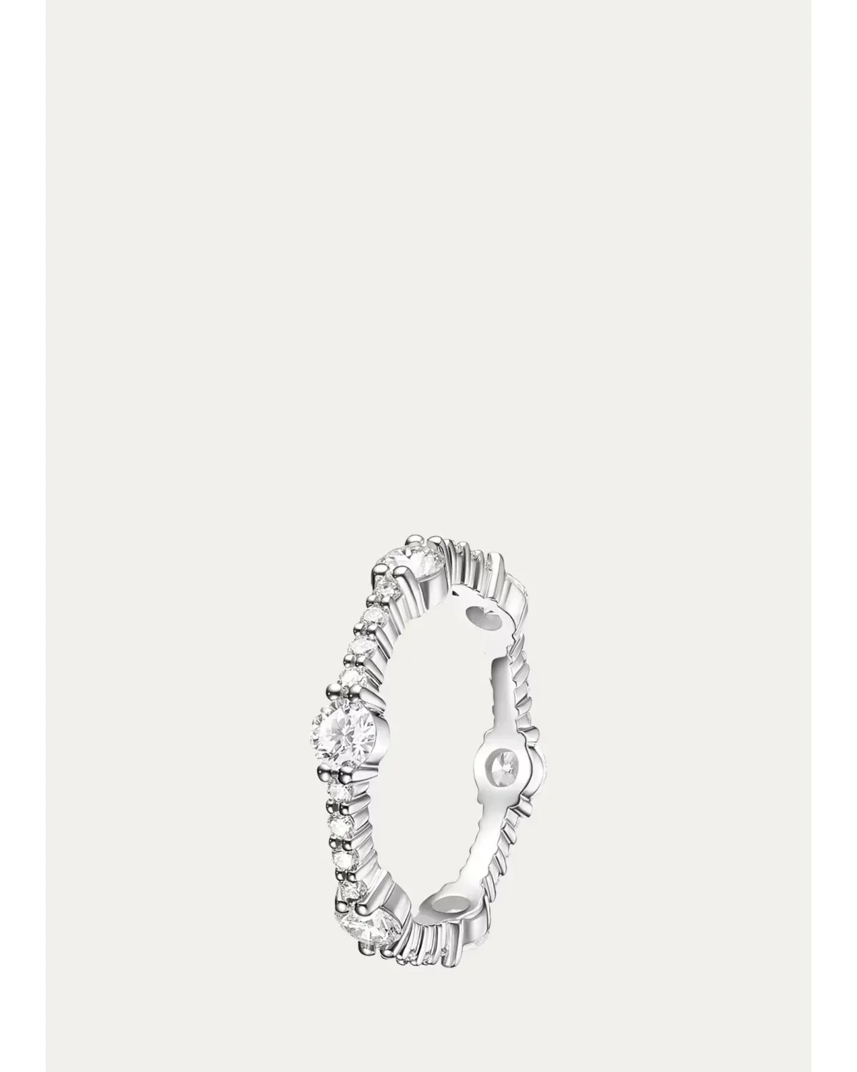 Sadie 18K White Gold Alternating Diamond Eternity Ring by Melissa Kaye