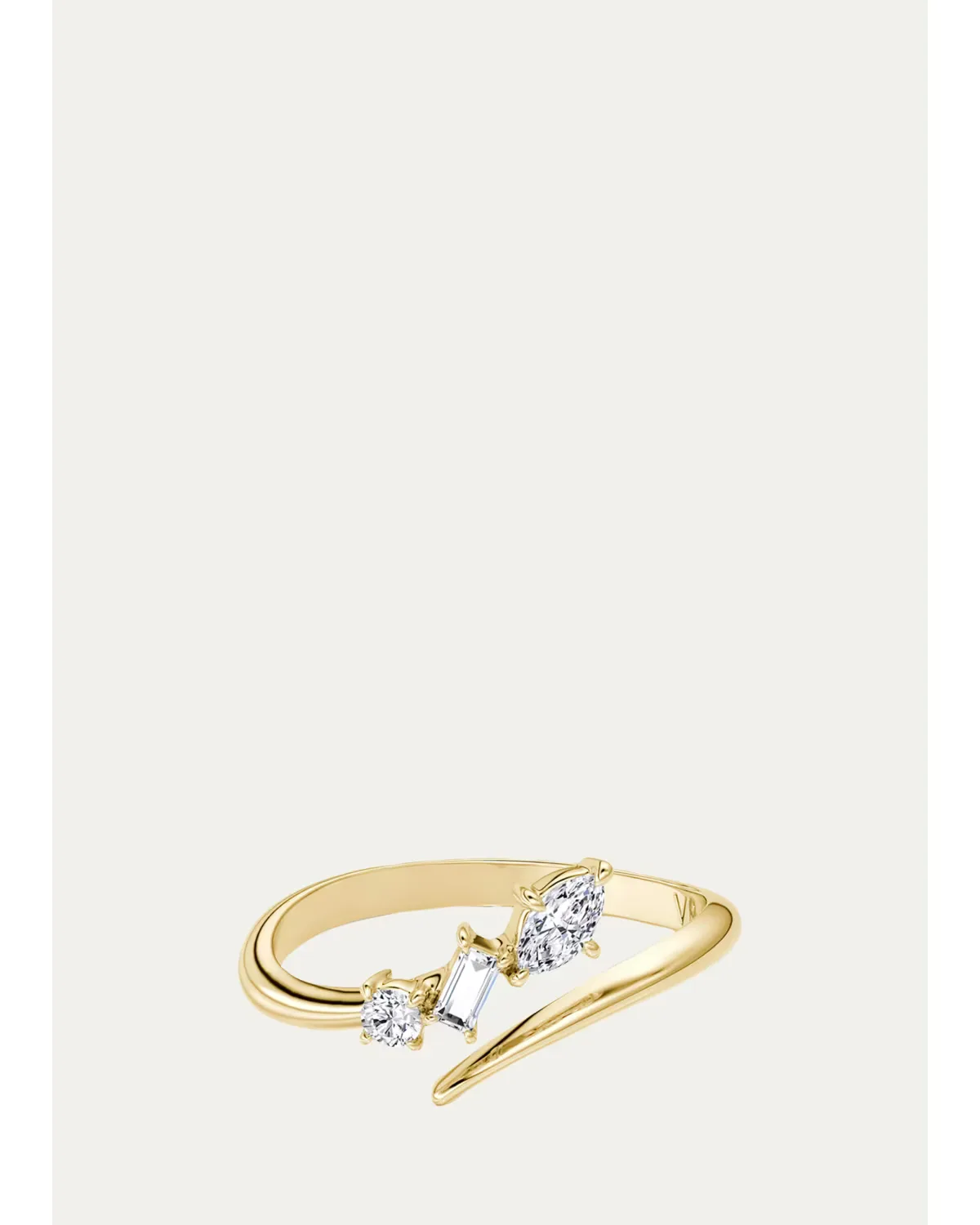 14K Yellow Gold Lab-Grown Diamond Orion Bypass Ring, 0.19tcw