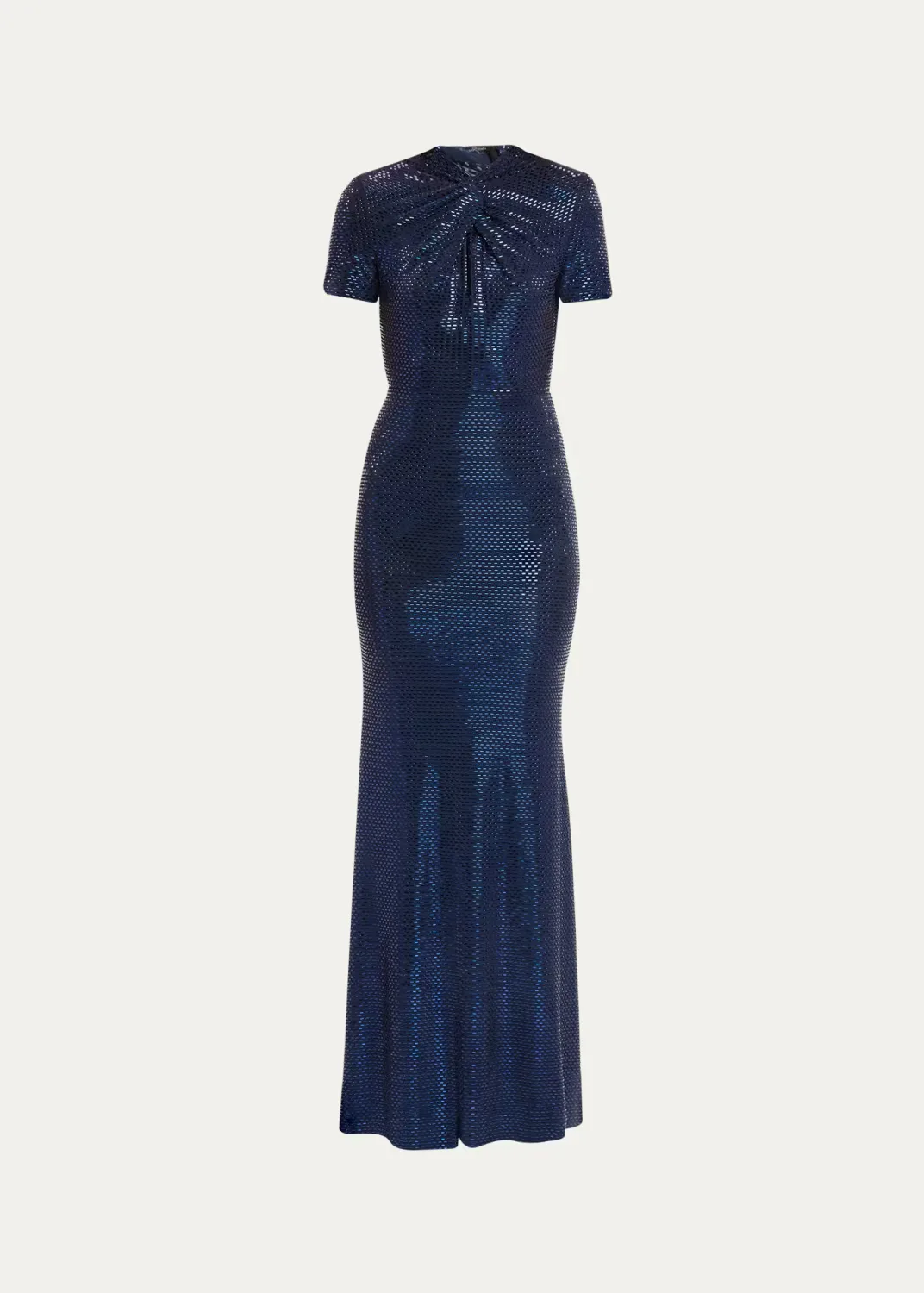 Sequined Mock-Neck Gown