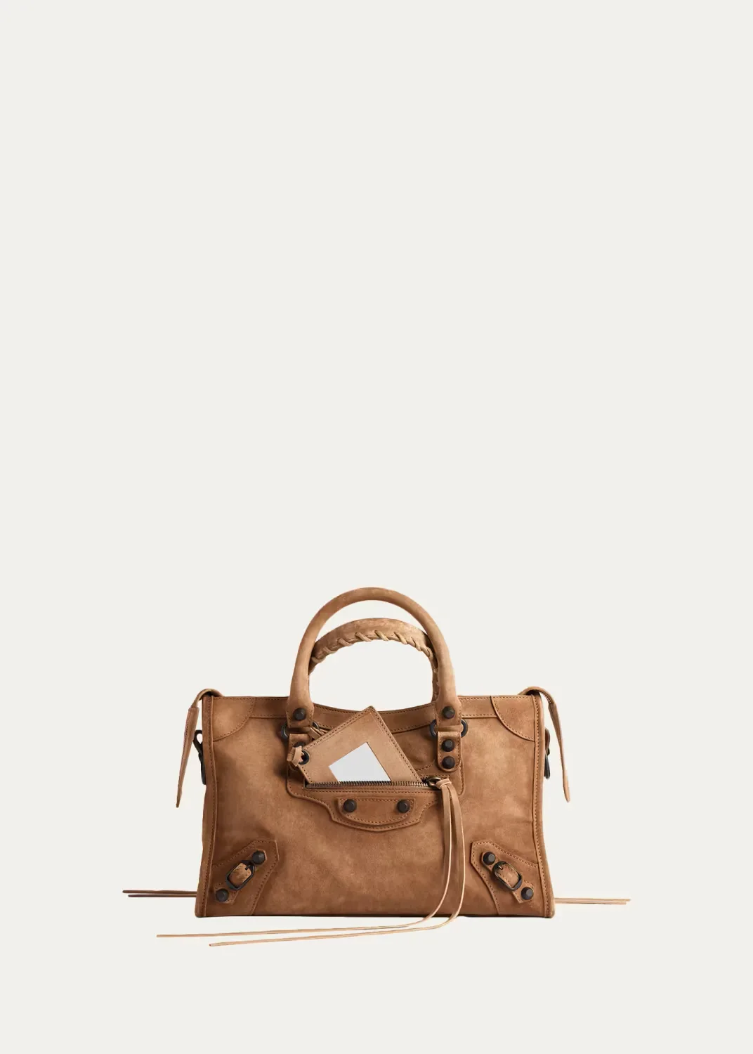 Le City Small Waxed Suede Top-Handle Bag by Balenciaga
