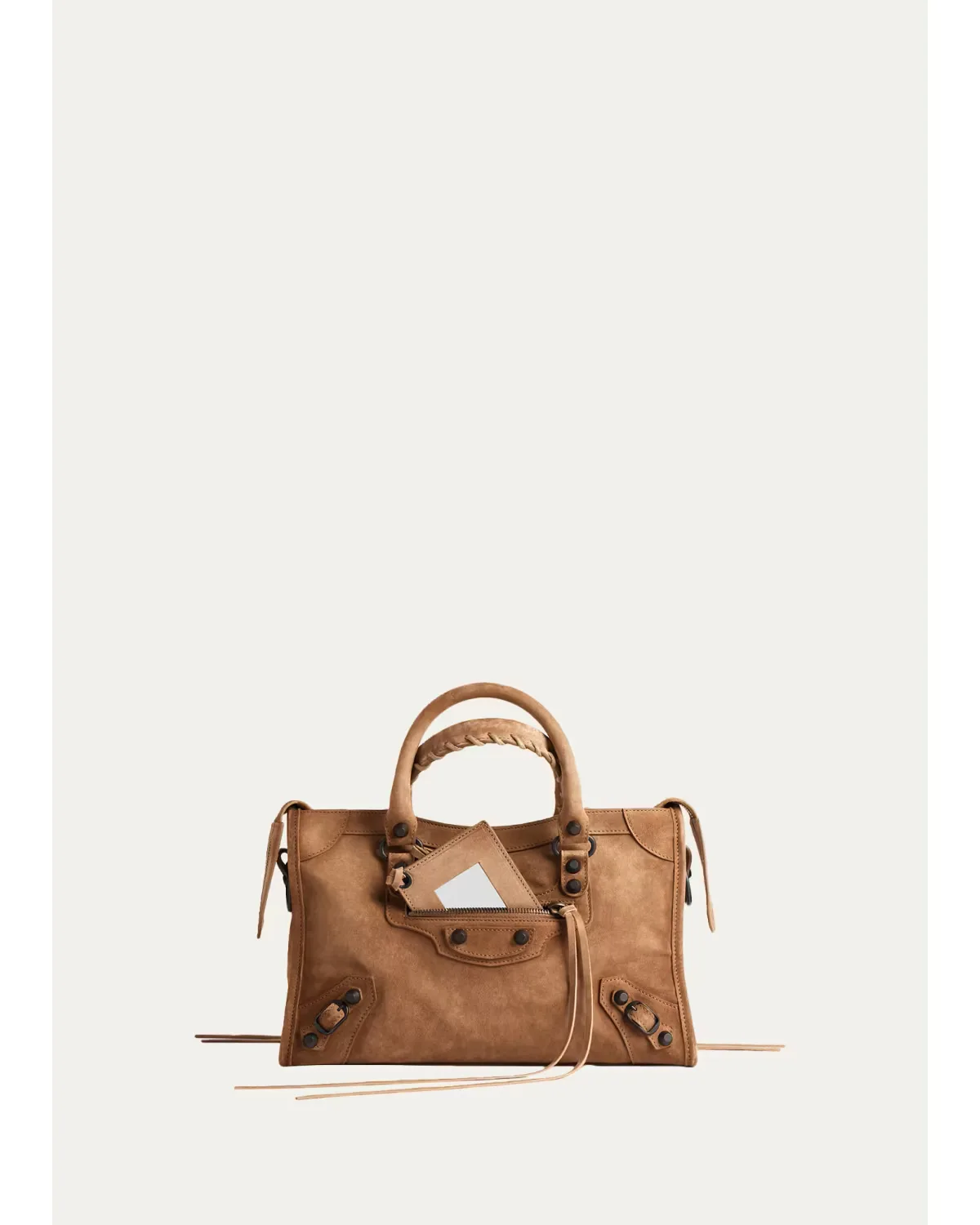 Le City Small Waxed Suede Top-Handle Bag by Balenciaga