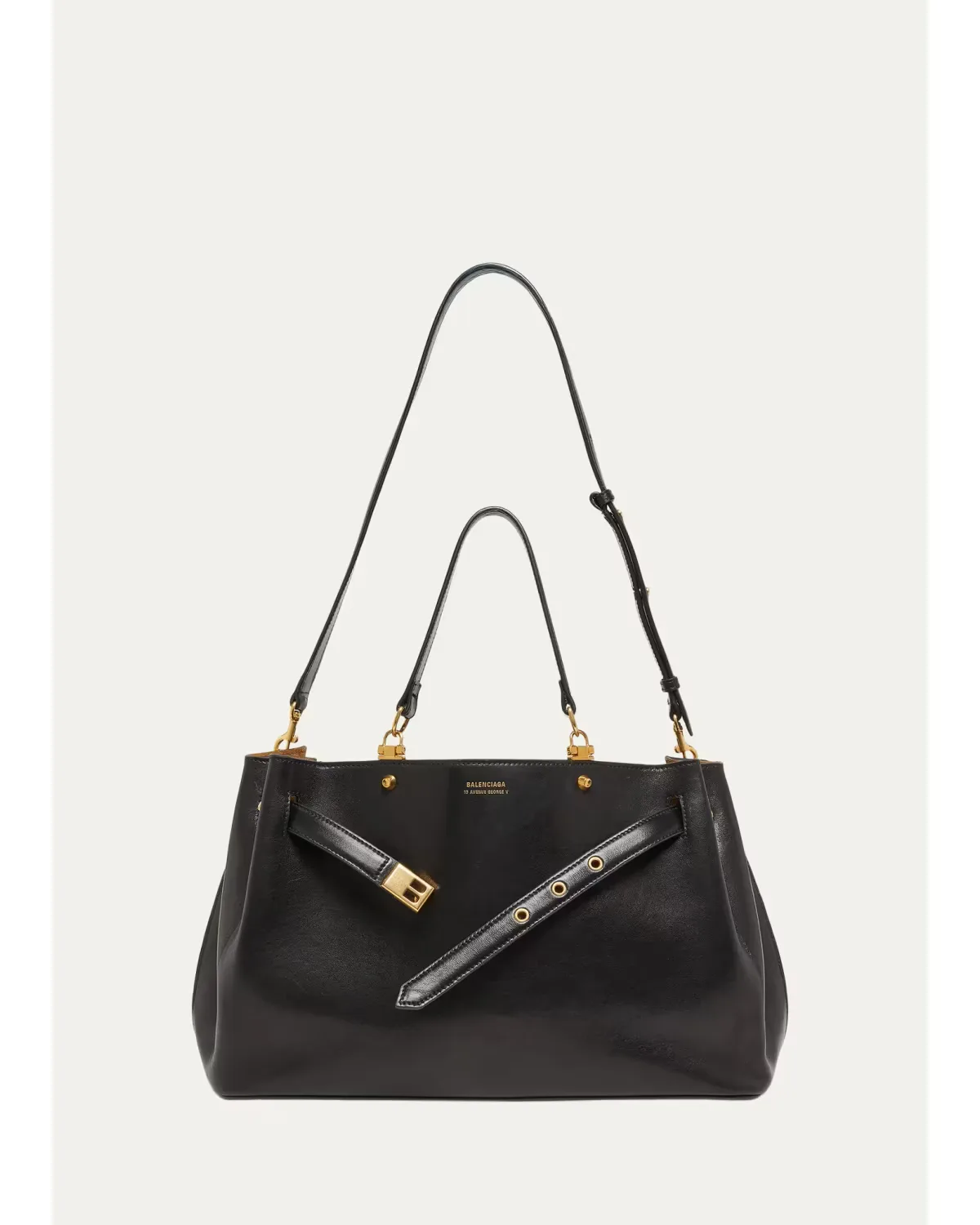 Fan Medium Leather Carryall Bag