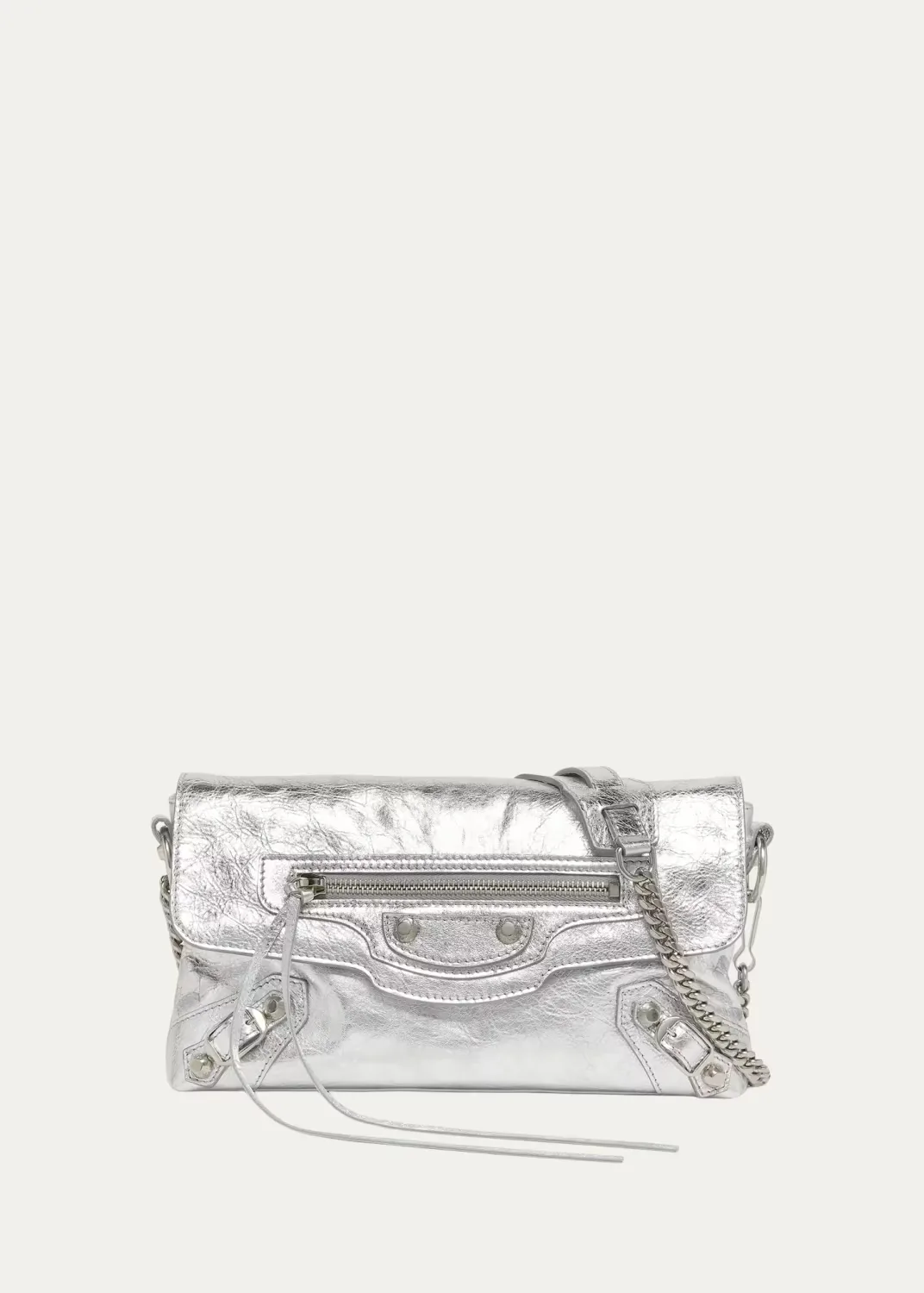 Le City Metallic Arena Leather Clutch Bag by Balenciaga