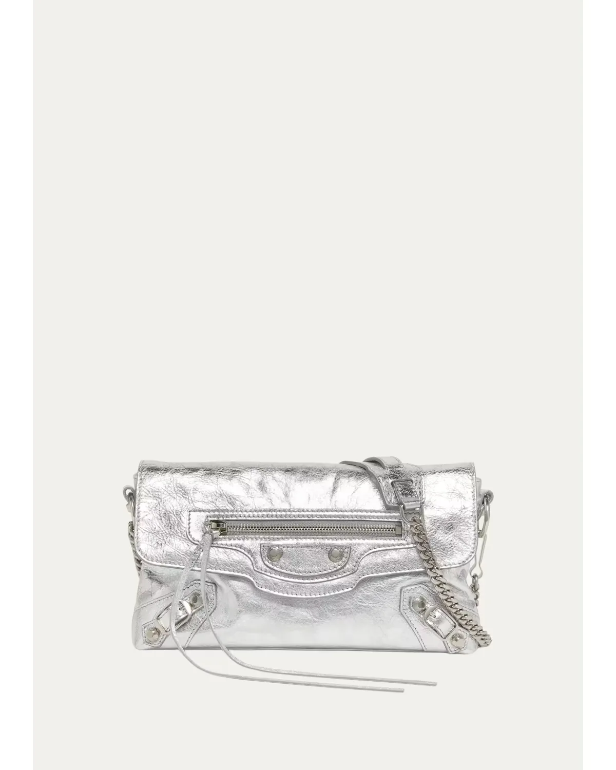 Le City Metallic Arena Leather Clutch Bag by Balenciaga