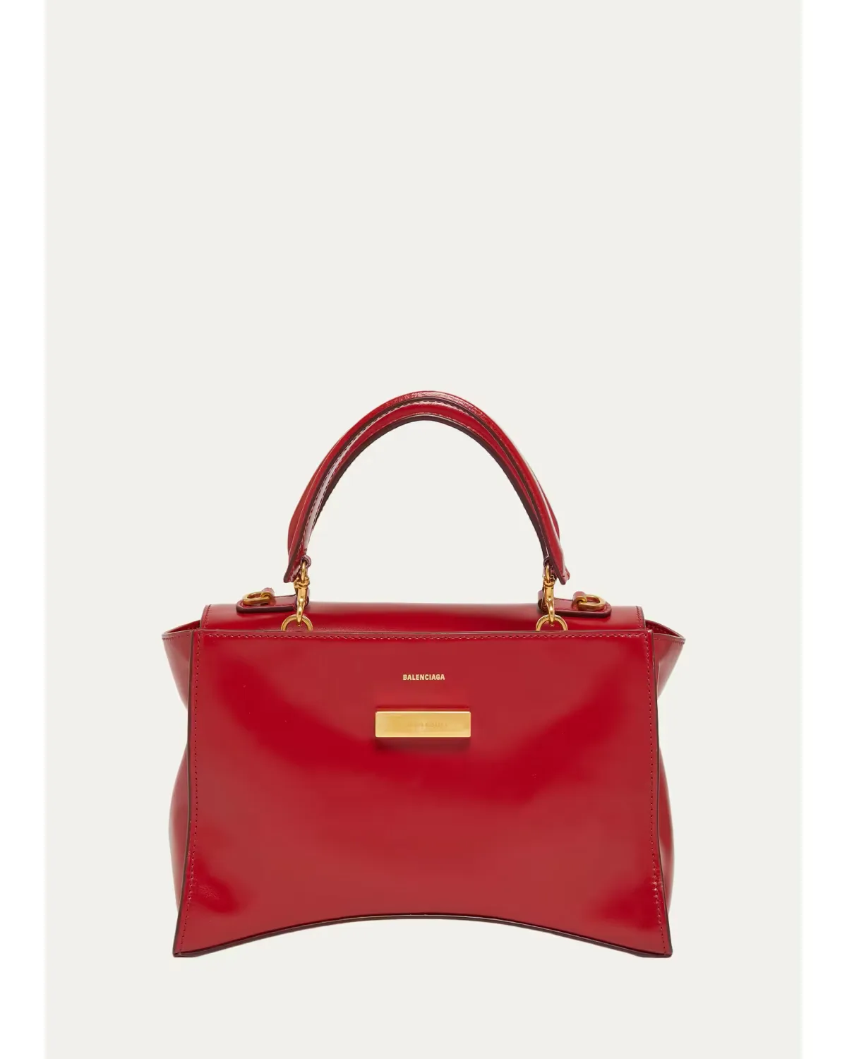 Hourglass Avenue Box Leather Top-Handle Bag by Balenciaga