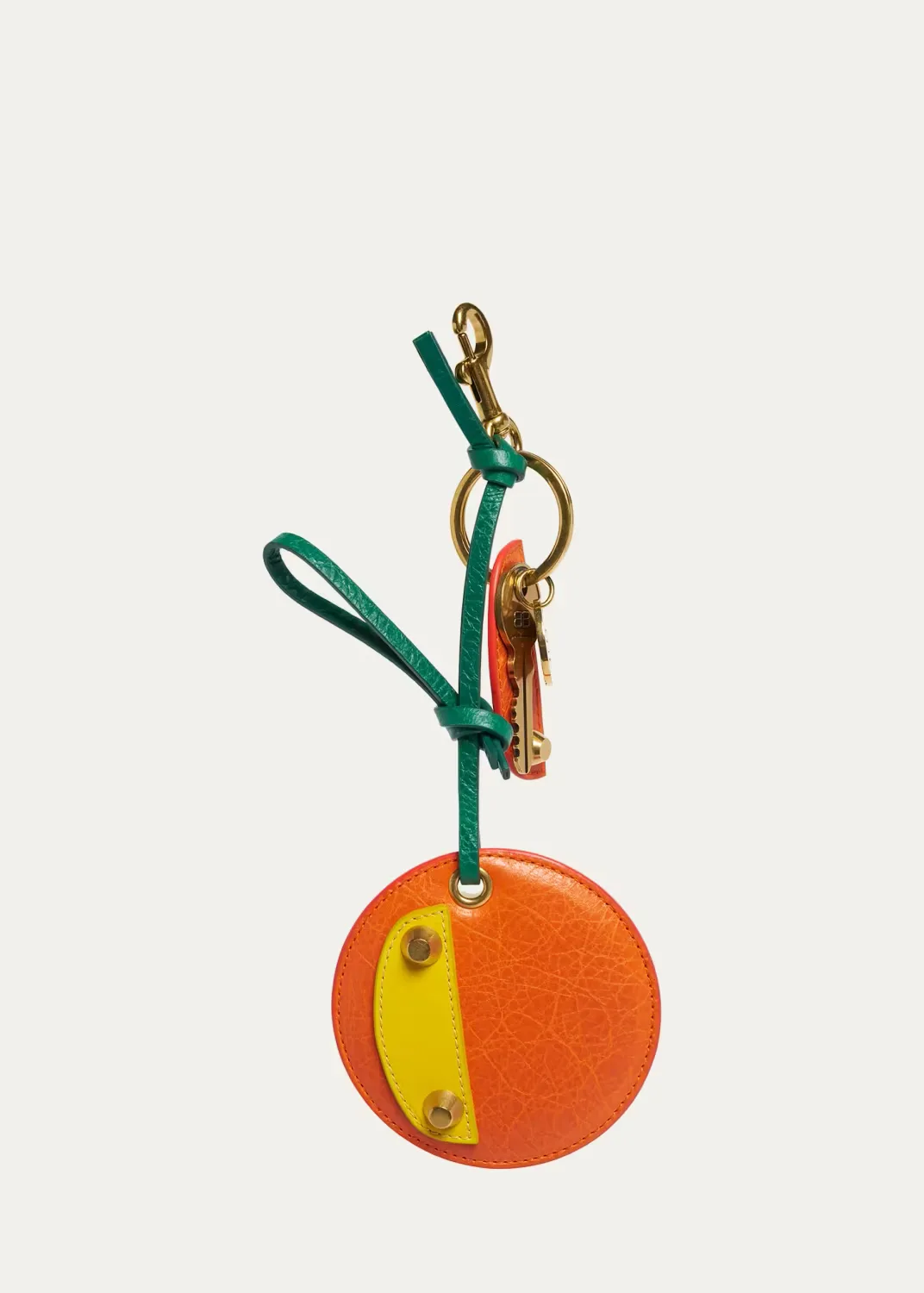 Le City Leather Orange Keyring by Balenciaga