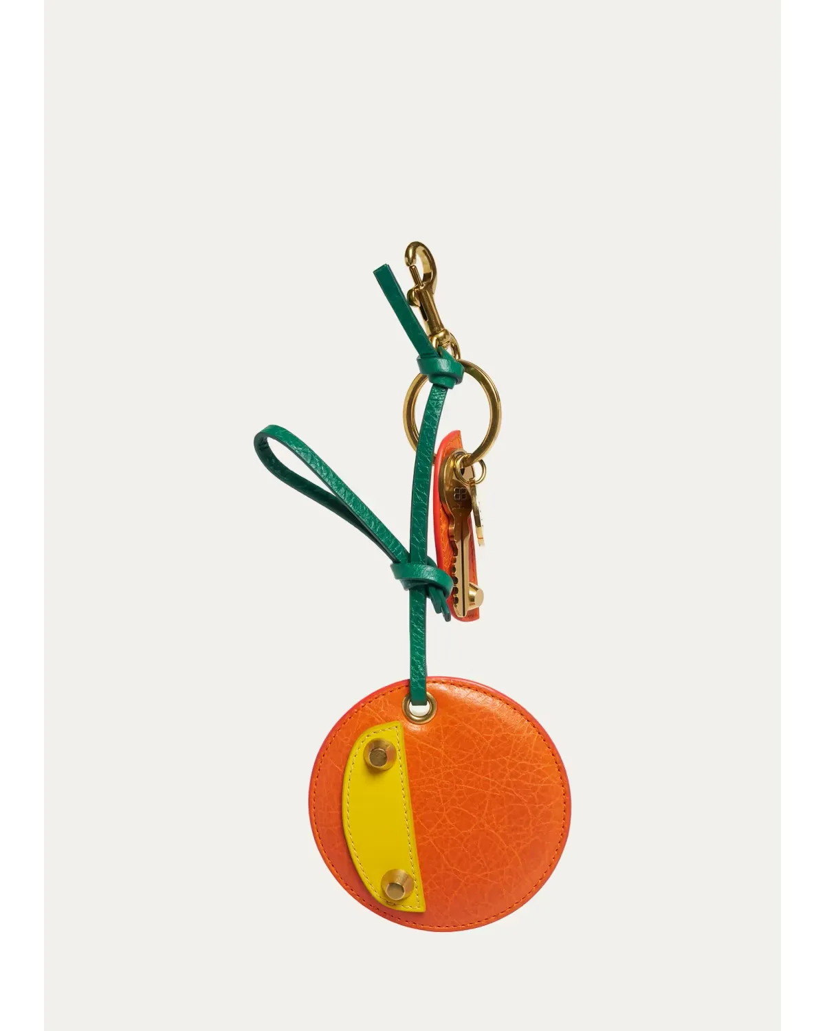 Le City Leather Orange Keyring by Balenciaga