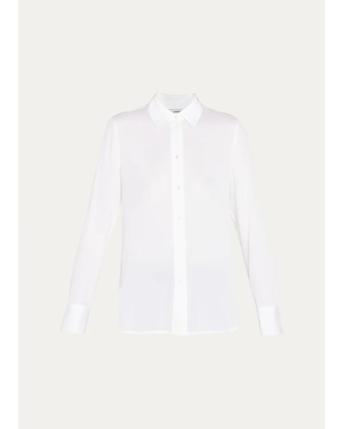 Slim-Fit Long-Sleeve Stretch-Silk Blouse by Vince