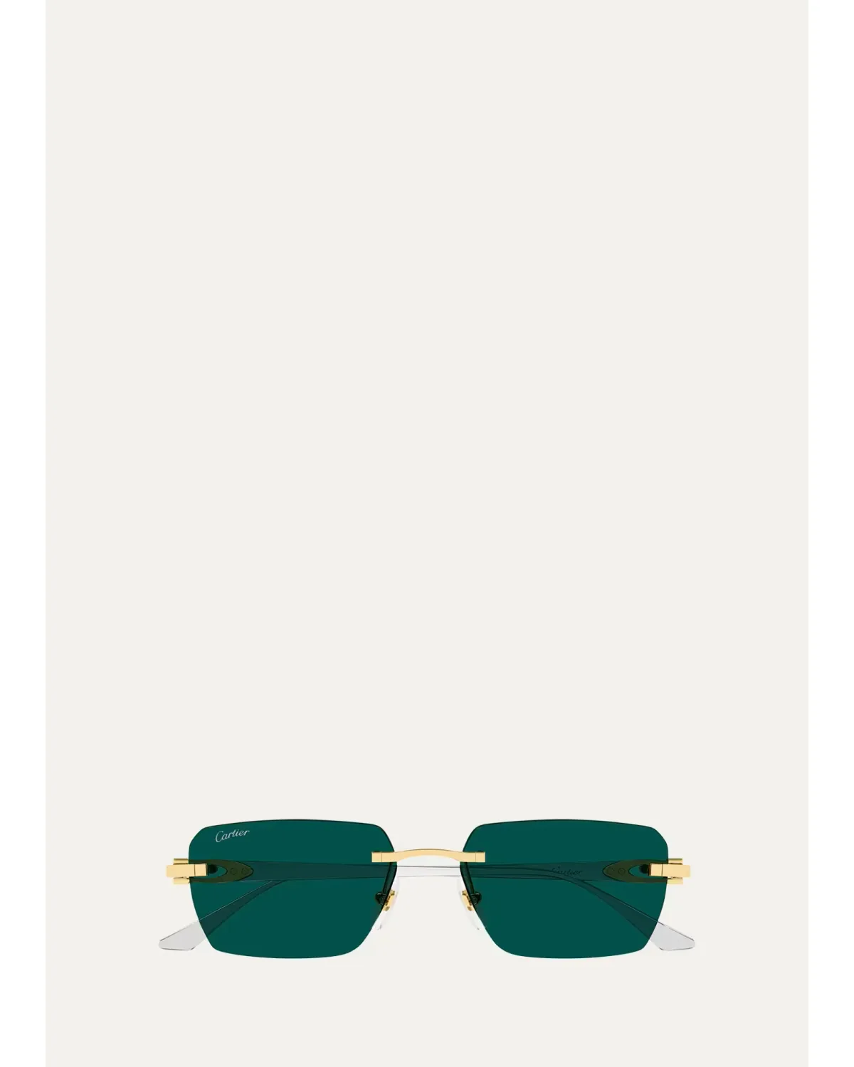 Rimless Metal and Nylon Rectangle Sunglasses
