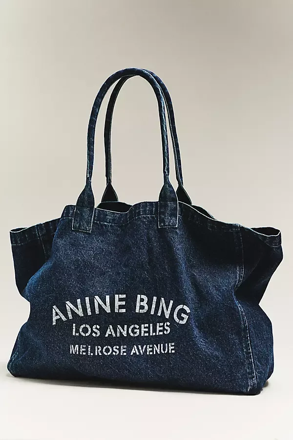 Leo Denim Tote Bag by ANINE BING