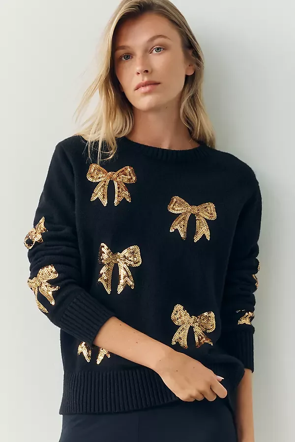 Jolene Bow Crew-Neck Sweater by Beach Riot