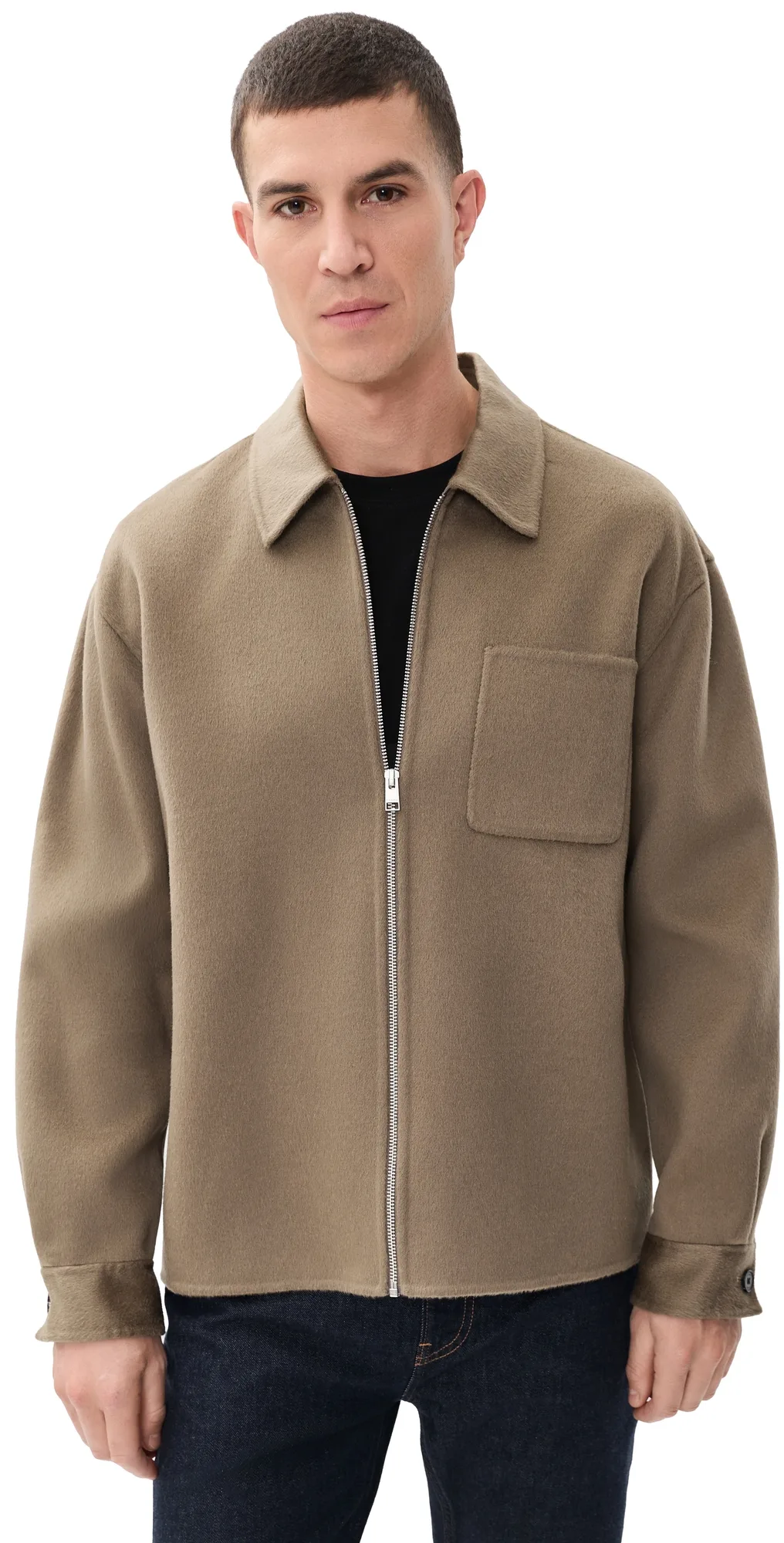 Double Face Zip Shirt Wool Jacket by FRAME