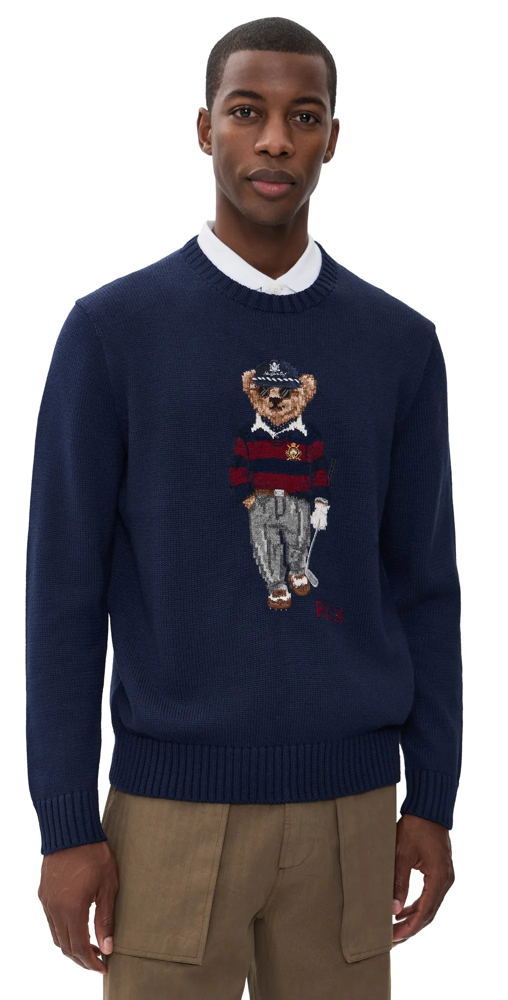 RLX Ralph Lauren Merino Coolmax Novelty Bear Sweater by Ralph Lauren