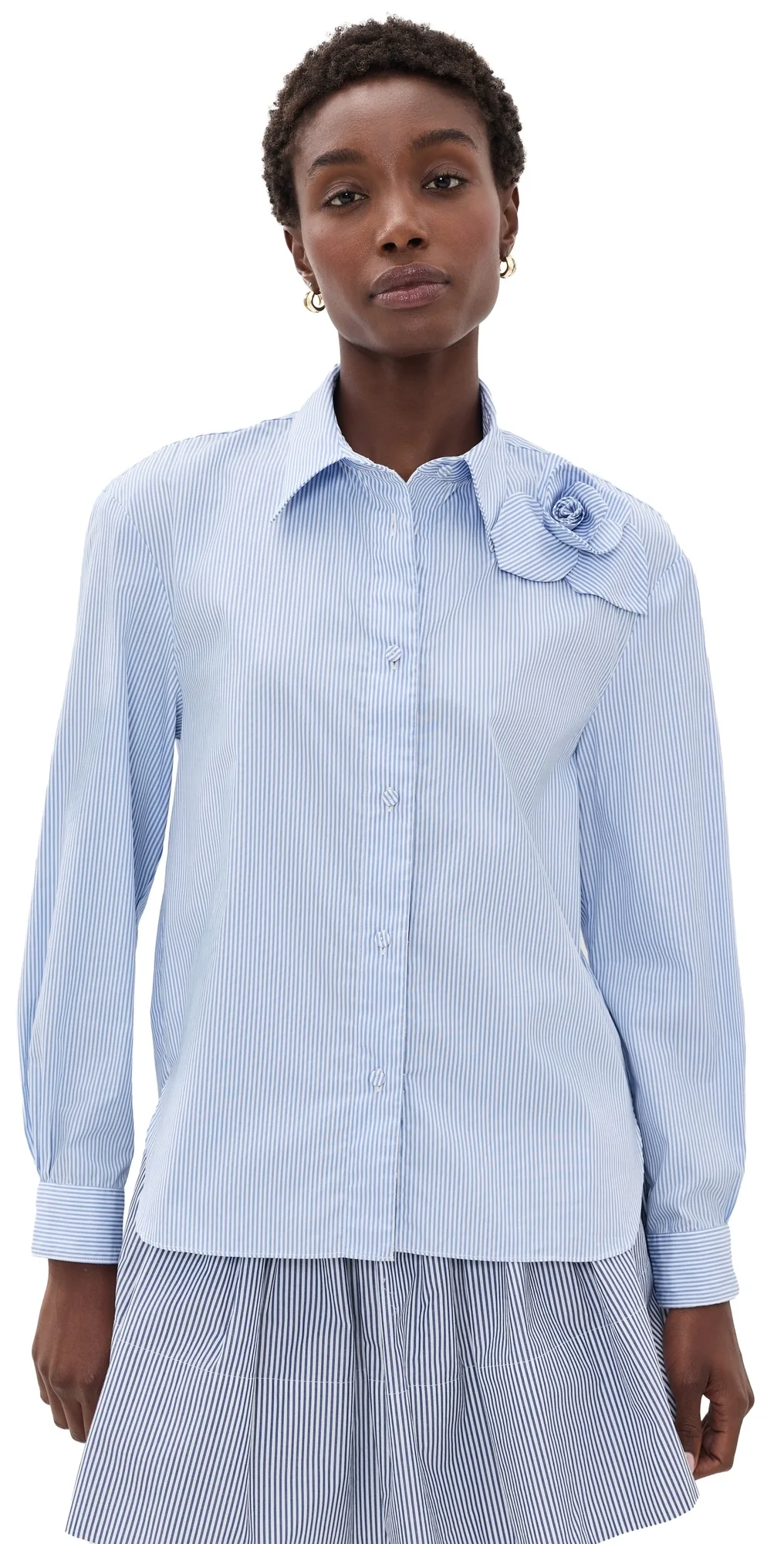 Poplin Rose Button Down Shirt by AKNVAS