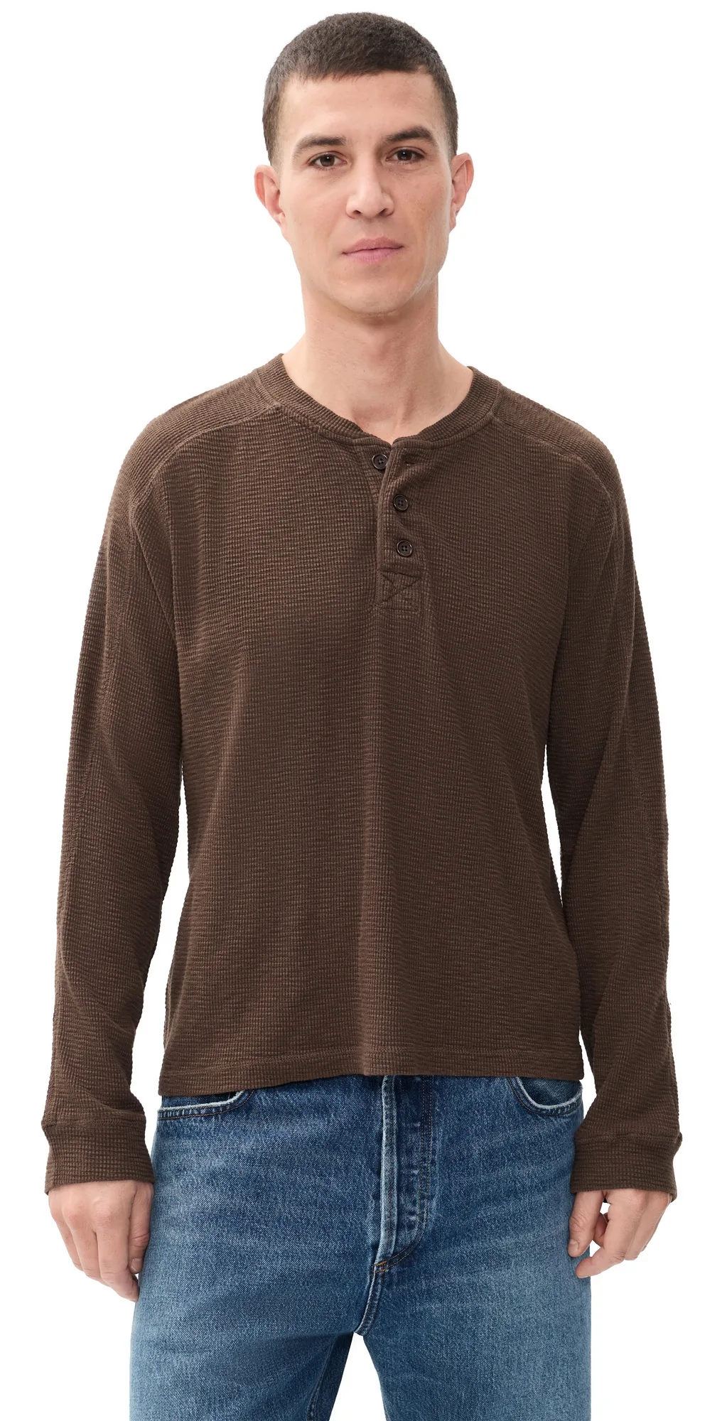 Waffle Henley Tee by Alex Mill
