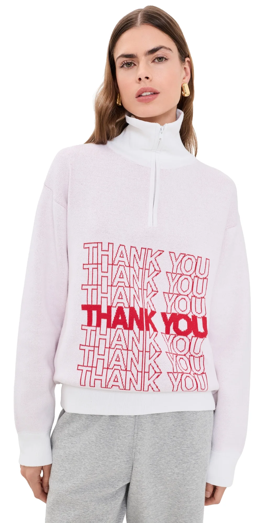 Thank You Quarter Zip Sweater by Terez