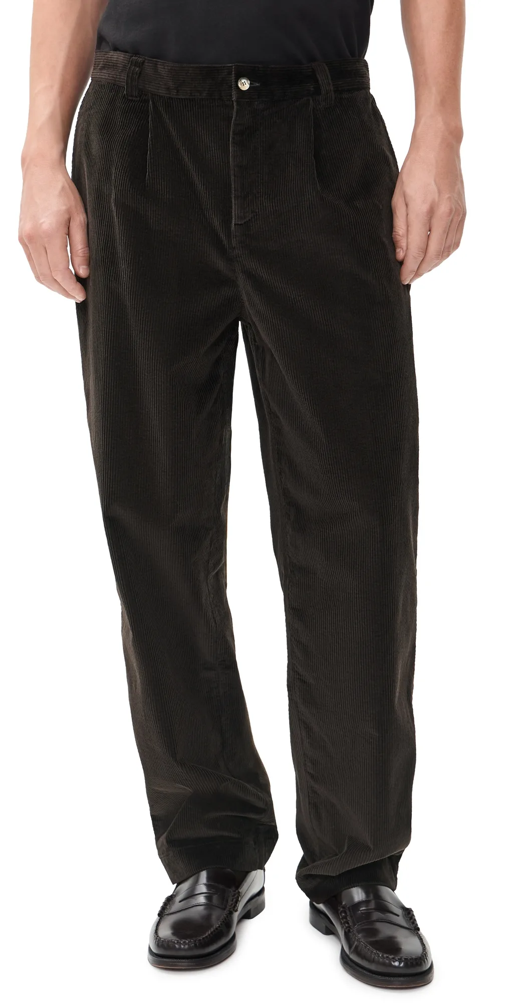 Aldo Cotton Blend Corduroy Trousers - Leather