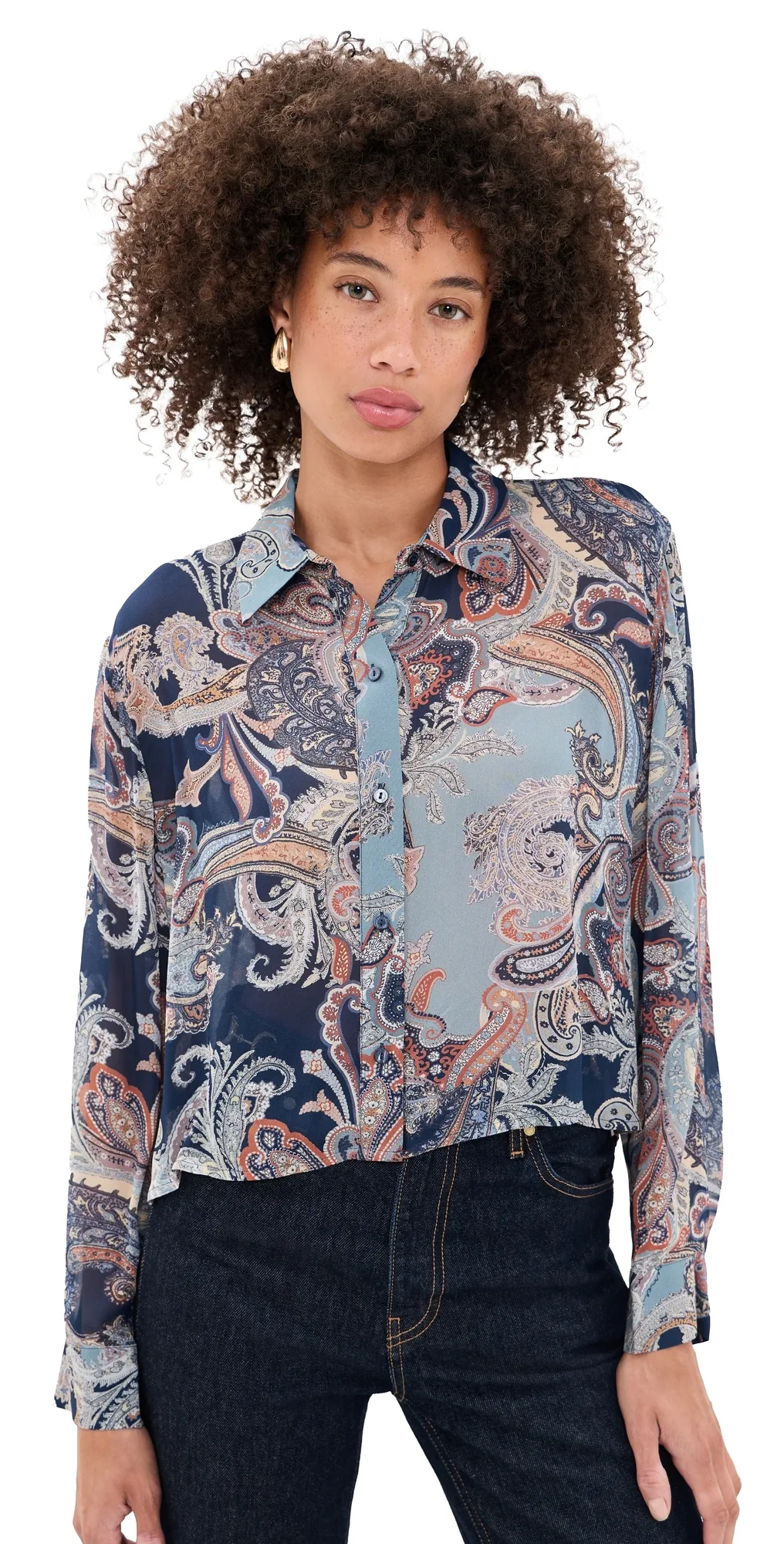 Cosette High Low Button Down Shirt by L'AGENCE
