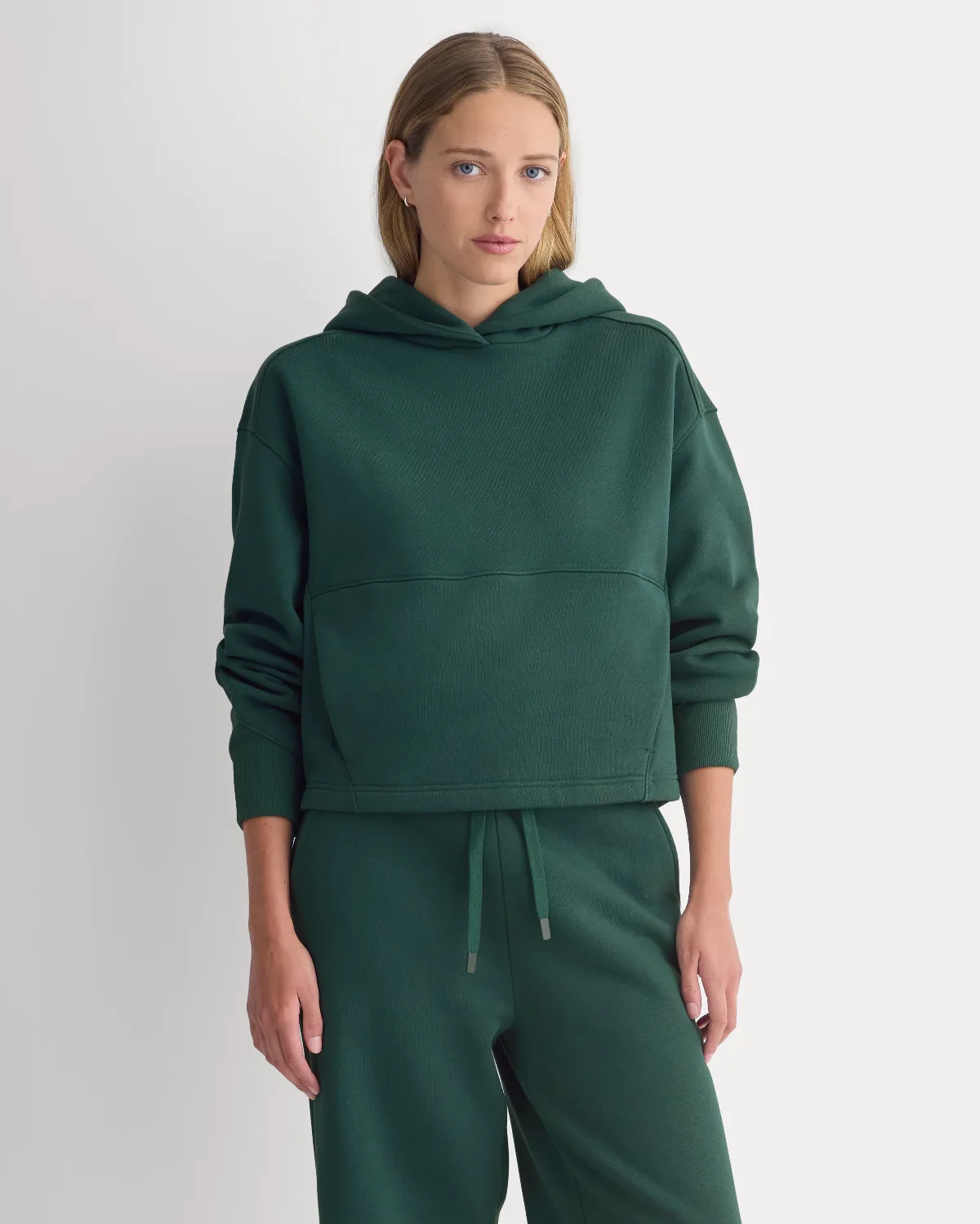 Luxe Fleece Seamed Cropped Hoodie
