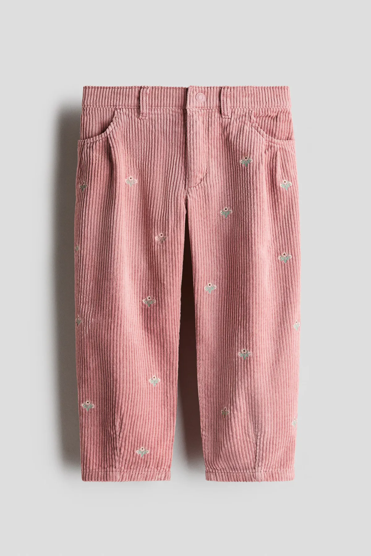 Embroidered-Detail Corduroy Pants by H&M