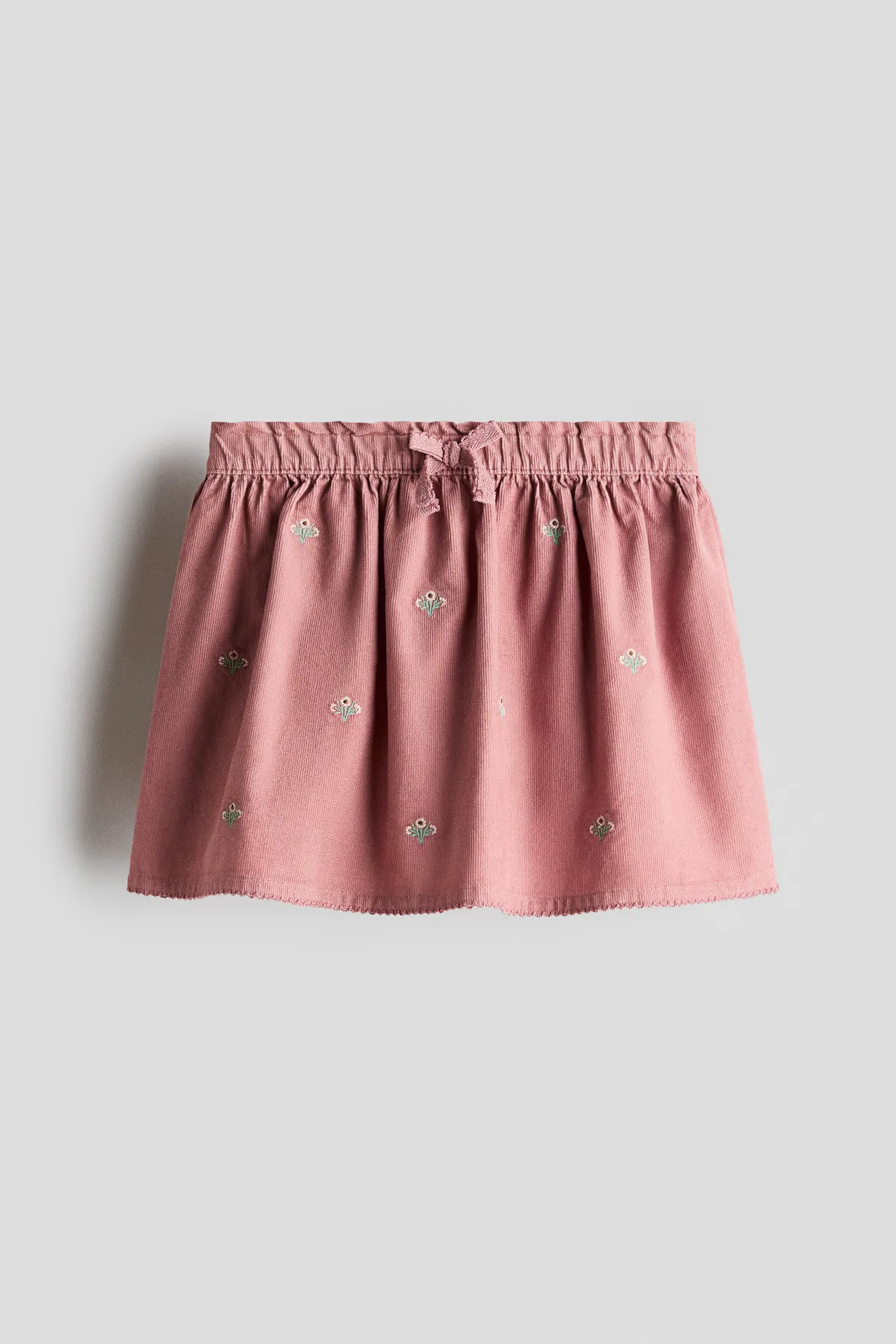 Embroidered-Detail Corduroy Skirt by H&M