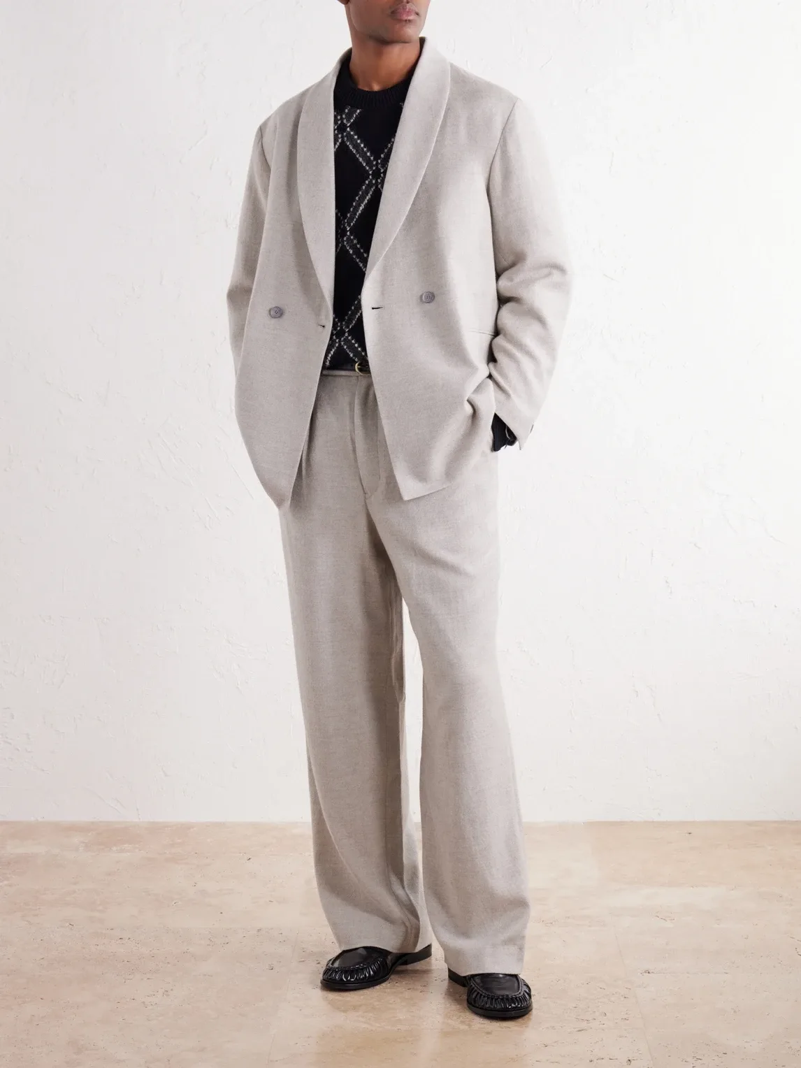 Straight-Leg Pleated Wool, Cotton and Yak-Blend Twill Trousers by Blue Blue Japan