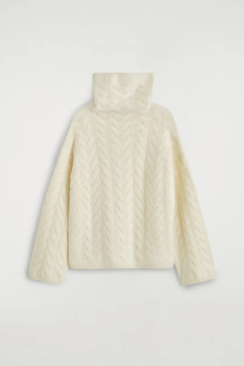 Cable-Knit Brushed Pure Cashmere Sweater by COS