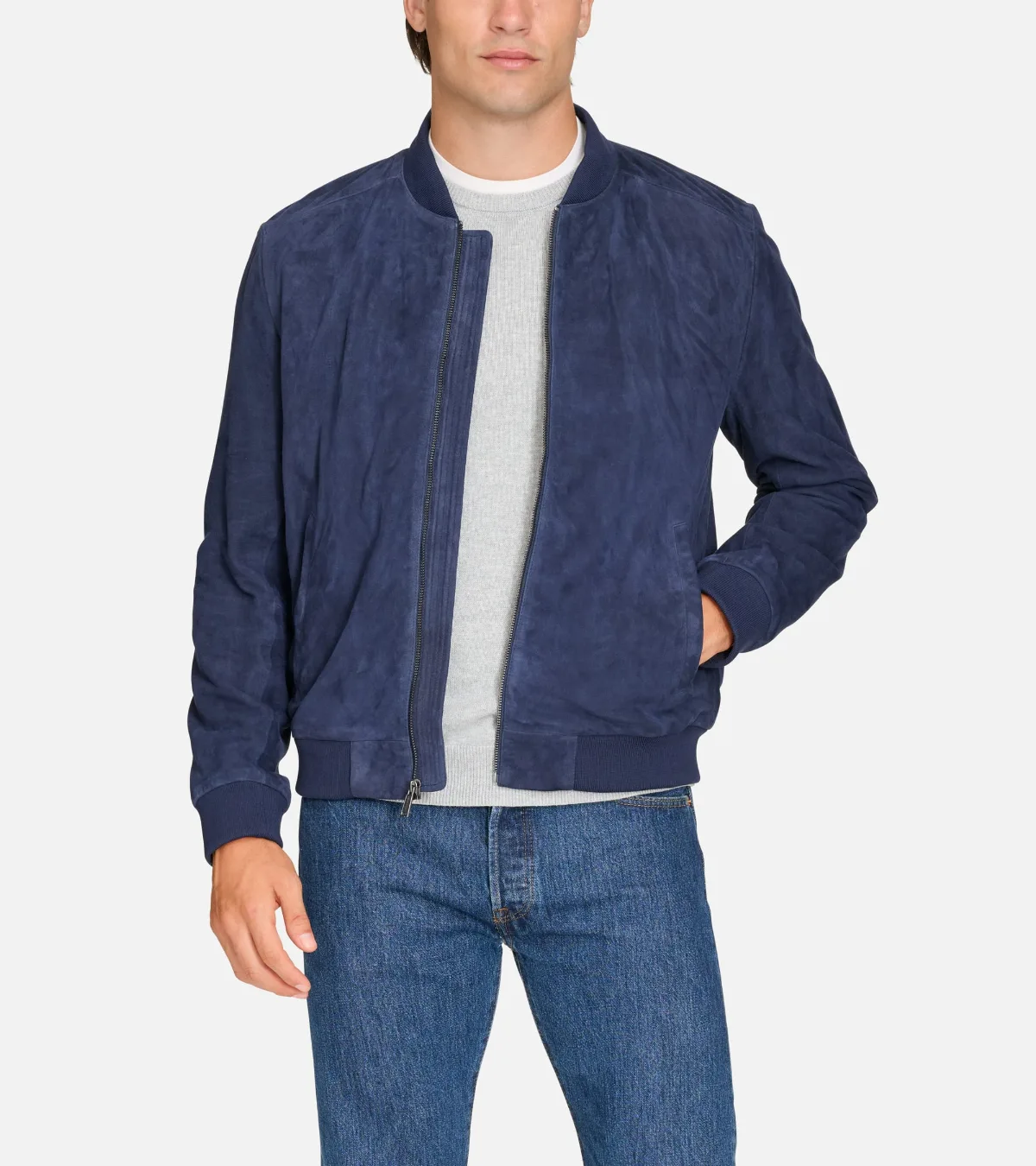 Zip-Up Suede Jacket by COLE HAAN
