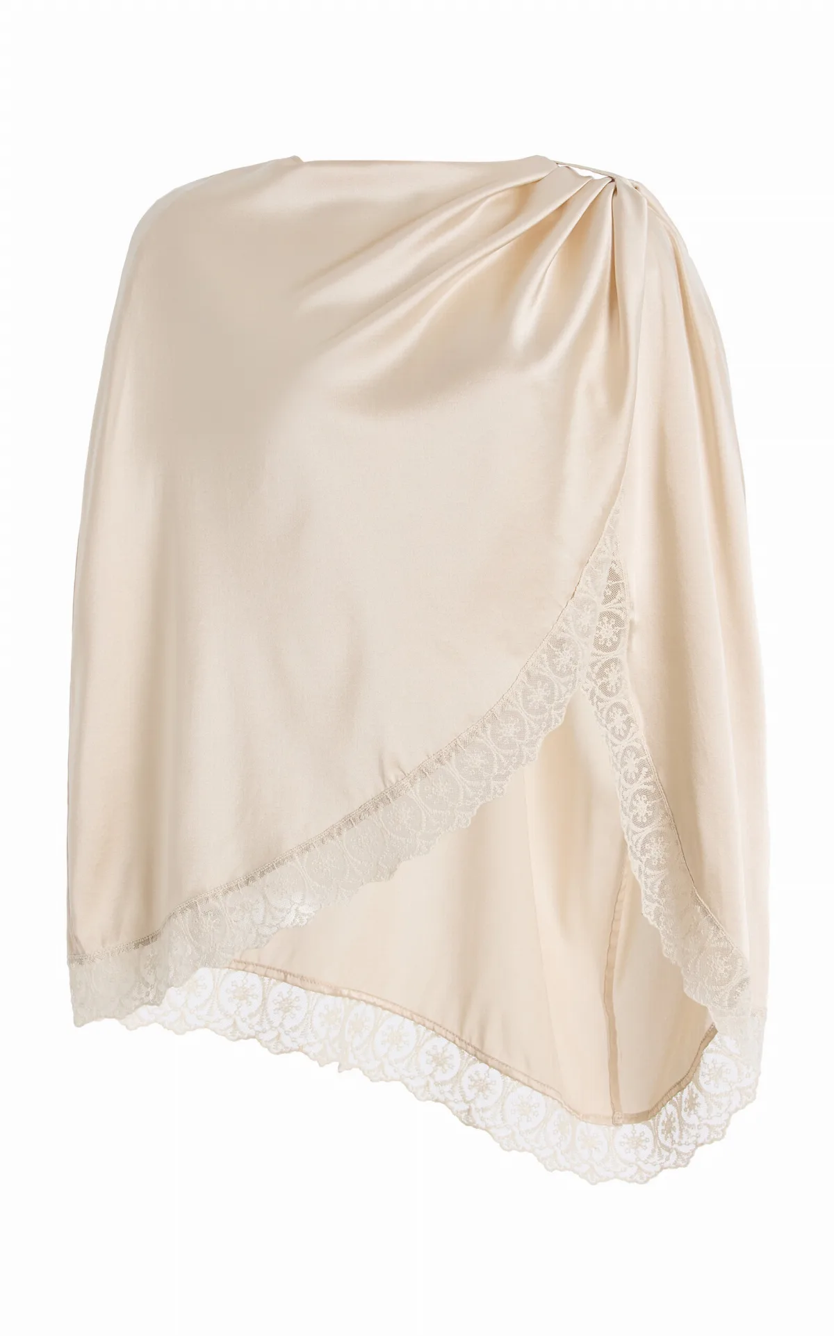 Cata Lace-Trimmed Silk Cape Top by The Garment