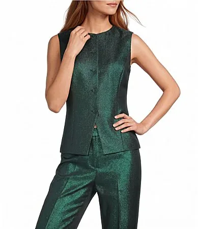 Halle Gold Button Front Coordinating Vest by Antonio Melani